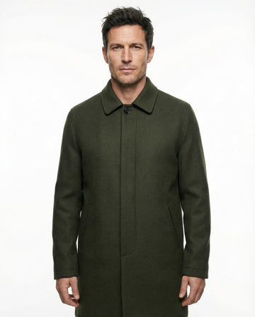 Wool City Coat Olive | A Refined Wool Outer Layer for Everyday Urban Life